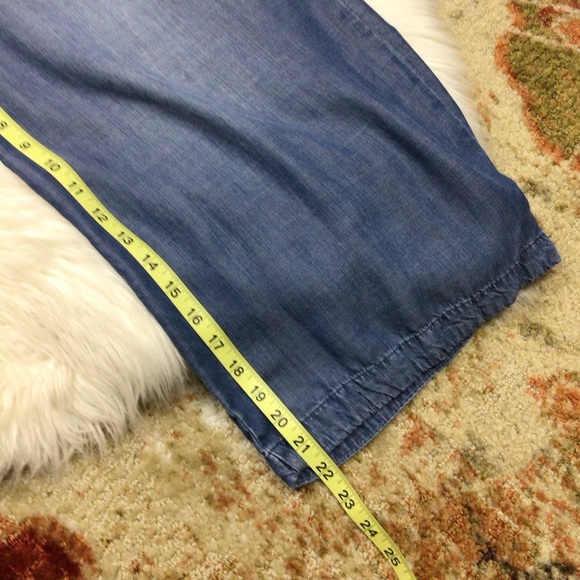 Cloth & Stone Blue Lyocell Jumpsuit Anthropologie Romper Tie Waist 3/4 S… - Picture 5 of 10